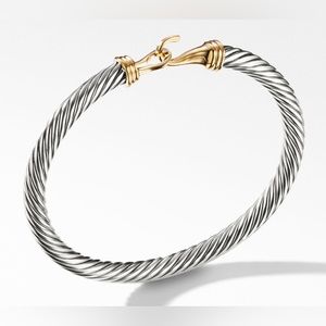 David Yurman 14K Gold Cable Classic Buckle Bracelet 4mm